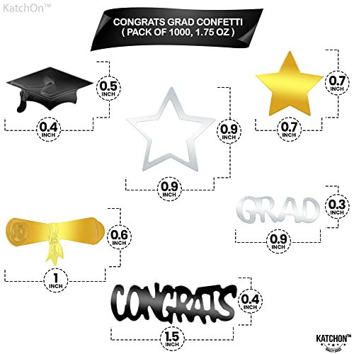 KatchOn, Congrats Grad Graduation Confetti 2023 - Pack of 1000 | Grad 2023 confetti for 2023 Graduation Decorations | Graduation Table Decorations | Graduation Decorations Class of 2023 Decorations