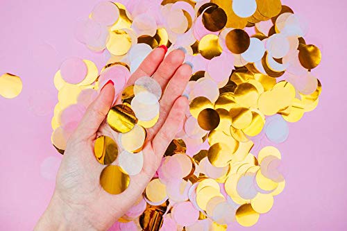 Gold Confetti 1 inch Table Confetti Glitter 5000 pcs for Wedding Party Decoration or Filled Balloons