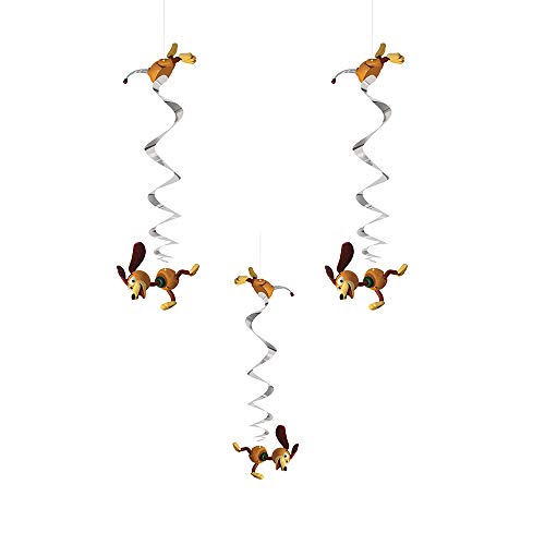 Toy Story Slinky Dog Hanging Swirl Decorations - 26", Silver, 3 Pcs