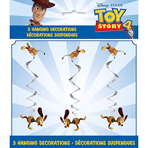 Toy Story Slinky Dog Hanging Swirl Decorations - 26", Silver, 3 Pcs