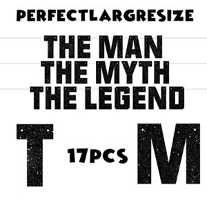 The Man The Myth The Legend Banner Father Birthday Theme Dad Party Decor Picks for Retirement Decorations Supplies Black