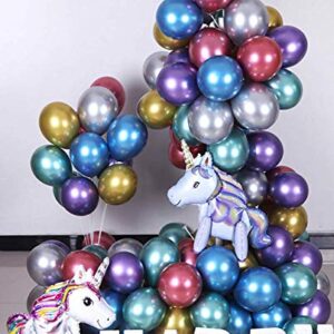 Metallic Assorted Balloons for Party 100 pcs 5 inch Thick Latex Chrome balloons for Birthday Wedding Engagement Anniversary Christmas Festival Picnic or any Friends & Family Party Decorations