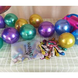 Metallic Assorted Balloons for Party 100 pcs 5 inch Thick Latex Chrome balloons for Birthday Wedding Engagement Anniversary Christmas Festival Picnic or any Friends & Family Party Decorations