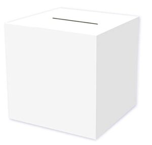 beistle white card box holder for weddings, baby shower, birthday and graduation celebrations 12″ x 12″