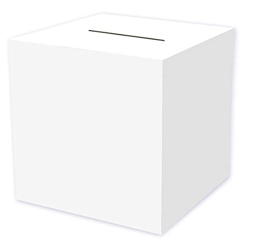 Beistle White Card Box Holder for Weddings, Baby Shower, Birthday and Graduation Celebrations 12" x 12"