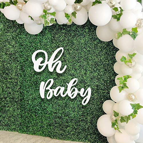 Wood White Baby Sign Baby Shower Banner for 1st Birthday Backdrop, Baby Party Sign Wooden Cutout Nursery Decor, Baby Party Banner Event Decorations for Gender Reveal Backdrop,Baby Announcements