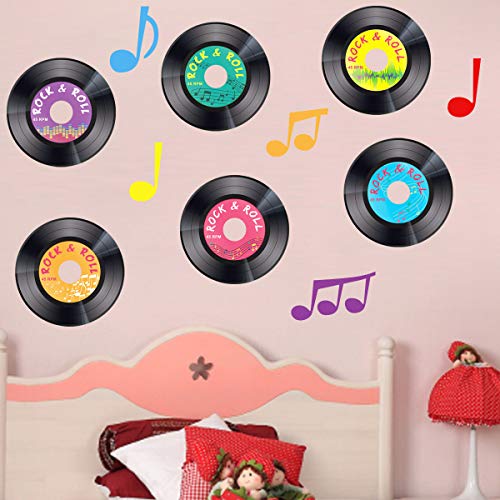 30pcs Record Cutouts 1950's Rock and Roll Music Party Two Sided Decoration 7 Inches