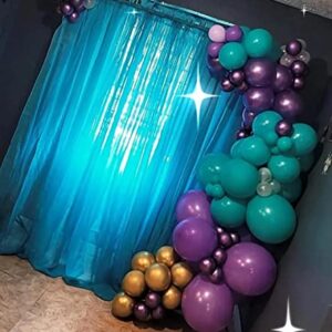 Purple and Blue Balloon Garland Kit, Purple Teal Turquoise Metallic Gold Mermaid Latex Balloon Garland Arch Kit for Girls Women Mermaid Birthday Wedding Bridal Baby Shower Party Decorations Supplies