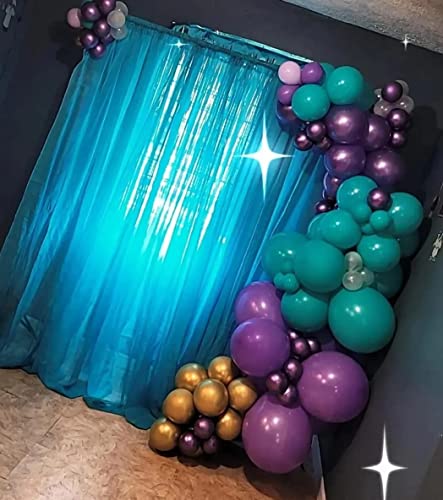 Purple and Blue Balloon Garland Kit, Purple Teal Turquoise Metallic Gold Mermaid Latex Balloon Garland Arch Kit for Girls Women Mermaid Birthday Wedding Bridal Baby Shower Party Decorations Supplies