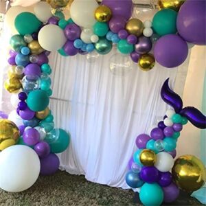 Purple and Blue Balloon Garland Kit, Purple Teal Turquoise Metallic Gold Mermaid Latex Balloon Garland Arch Kit for Girls Women Mermaid Birthday Wedding Bridal Baby Shower Party Decorations Supplies