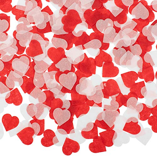 Whaline 6000 Pieces Valentine's Day Paper Confetti Red Heart Tissue Confetti Party Table Decorations for Balloon, Wedding, Holiday, Birthday