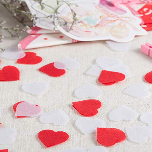 Whaline 6000 Pieces Valentine's Day Paper Confetti Red Heart Tissue Confetti Party Table Decorations for Balloon, Wedding, Holiday, Birthday