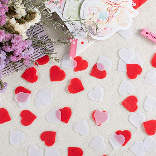 Whaline 6000 Pieces Valentine's Day Paper Confetti Red Heart Tissue Confetti Party Table Decorations for Balloon, Wedding, Holiday, Birthday