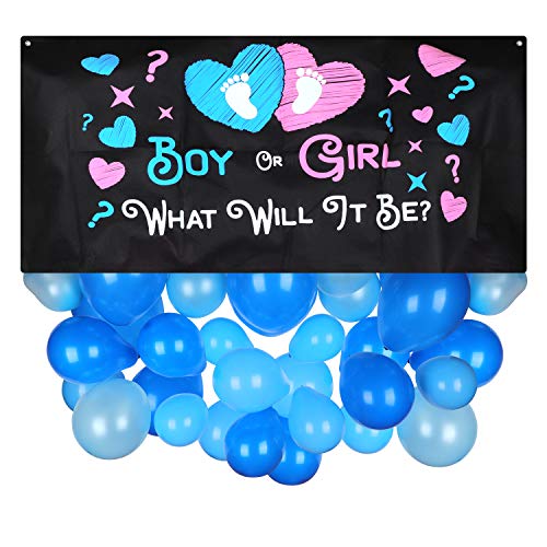 Gender Reveal Balloon Bag Drop | Boy or Girl What Will It Be | Confetti and Balloon Zipper Bag Drop | Gender Reveal Ideas | Ultimate Party Supplies