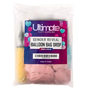 Gender Reveal Balloon Bag Drop | Boy or Girl What Will It Be | Confetti and Balloon Zipper Bag Drop | Gender Reveal Ideas | Ultimate Party Supplies