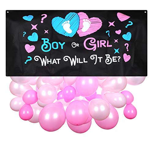 Gender Reveal Balloon Bag Drop | Boy or Girl What Will It Be | Confetti and Balloon Zipper Bag Drop | Gender Reveal Ideas | Ultimate Party Supplies