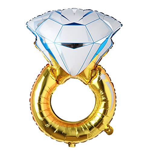 Big Balloon Gold Diamond Ring Foil Balloon Inflatable Wedding Decoration Helium Air Valentine's Day Balloon Event Party Supplies (Big Ring)