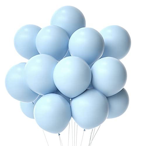 Baby Blue Balloons Light Blue Balloons 12 Inch 50 Pcs Pastel Blue Baby Balloons For Baby Shower Happy Birthday Gender Reveal Balloons