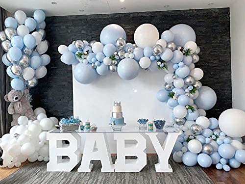 Baby Blue Balloons Light Blue Balloons 12 Inch 50 Pcs Pastel Blue Baby Balloons For Baby Shower Happy Birthday Gender Reveal Balloons