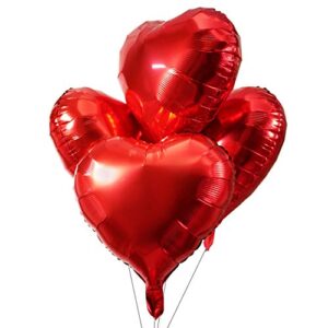 red heart foil mylar balloons – valentines day party wedding bachelorette birthday nursery party favors balloons decorations, 30pc