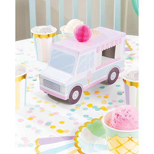 Creative Converting 346418 Ice Cream Party Centerpiece, 1 ct, Multi-color, Centerpiece measures 9.25" x 6.25"