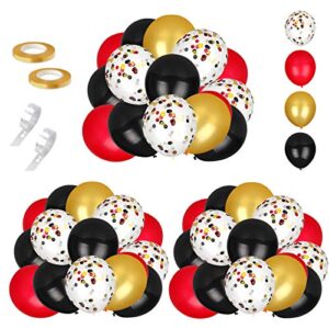 red black and gold confetti balloons kit,70pcs 12 inch latex balloons for shower wedding christmas halloween valentine’s day bachelorette birthday decorations,2 pcs balloon chain