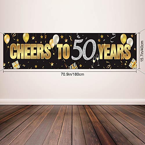 Happy Birthday Banner Sign Gold Party Decoration Supplies Glitter Anniversary Celebration Backdrop