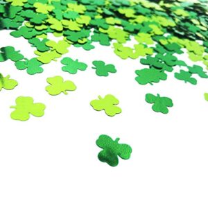 Party Table Decoration Birthday Confetti St. Patrick's Day Shamrock Confetti Clover Confetti Forest Metallic Foil Table Scatters Confetti for Party Festival Theme Party Decorations 1.5oz