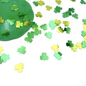 Party Table Decoration Birthday Confetti St. Patrick's Day Shamrock Confetti Clover Confetti Forest Metallic Foil Table Scatters Confetti for Party Festival Theme Party Decorations 1.5oz