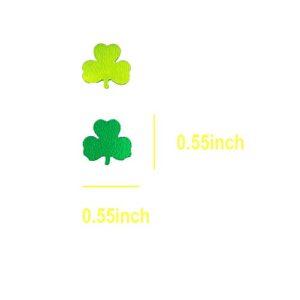 Party Table Decoration Birthday Confetti St. Patrick's Day Shamrock Confetti Clover Confetti Forest Metallic Foil Table Scatters Confetti for Party Festival Theme Party Decorations 1.5oz