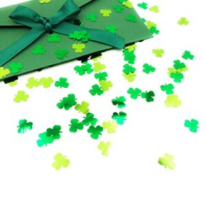 Party Table Decoration Birthday Confetti St. Patrick's Day Shamrock Confetti Clover Confetti Forest Metallic Foil Table Scatters Confetti for Party Festival Theme Party Decorations 1.5oz