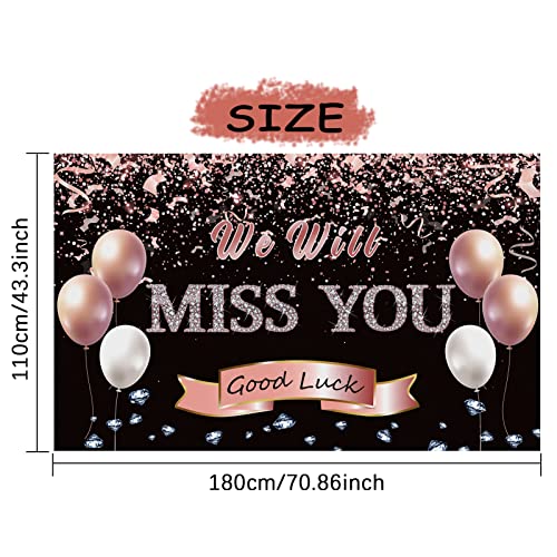 Trgowaul Retirement Farewell Party Decorations,Rose Gold We Will Miss You Sign Banner Backdrop Goodbye Party Decorations,Going Away Party Retirement Party Bye Office Work Graduation Party Decorations