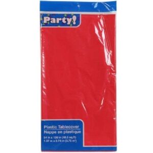 home goods red plastic table covers, 54×108 (2-pack) new