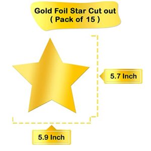 Shiny Gold Star Hanging Swirls - Pack of 30, No DIY | Oscar Party Decorations | Gold Star Decorations for Party | Golden Birthday Decor | Gold Star Party Decorations | Hollywood Party Decorations