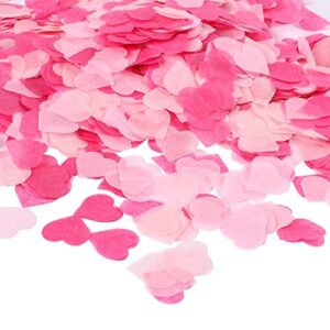 whaline valentine’s day 1 inch heart paper confetti tissue confetti 6000 pieces confetti party table decorations for balloon, wedding, holiday, birthday