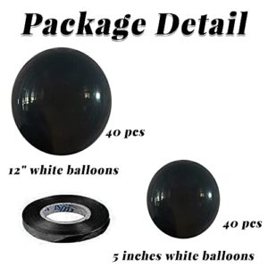 Muliooe Black Balloons Garland Kit, 80 pack 12 inch 5 inch black balloons different sizes pack Black Party Latex Balloon for birthday, wedding, graduation party decorations.…