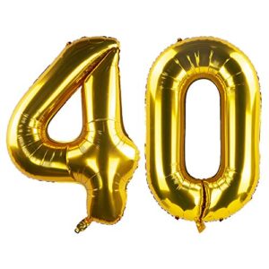 40 inch gold 40th birthday number balloons 40 foil mylar balloon for anniversary party decoration