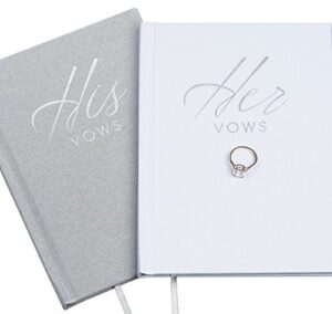 wedding vow book keepsakes (2 book set, his & hers) linen hardcover – bonus wedding day cards – vow renewal – bridal shower gifts – booklet – journal – future mrs & mr