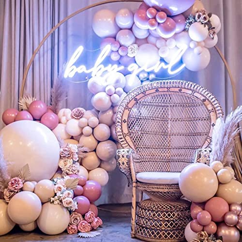 Nude Dusty Pink Balloon Garland Double Stuffed Blush Brown Rose Gold Metallic Balloons Latex Neutral Balloon Arch Kit For Baby Shower Boho Bridal Wedding Engagement Birthday Party Decorations