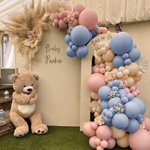 pink and blue-purple balloons dusty arch kit garland nude for gender reveal baby shower decorations bear