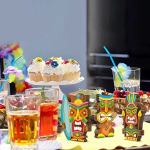 3 Pieces Tiki Bar Table Centerpieces Tropical Hawaiian Table Decoration Aloha Party Wooden Sign Summer Themed Decorations Colorful Farmhouse Table Sign for Birthday Housewarming Welcome Party