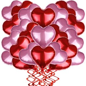 happy valentines day balloons red pink heart shape balloon party decorations supplies, valentines day decorations, romantic anniversary balloons decor