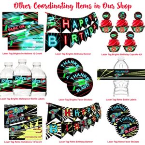 Laser Tag Happy Birthday Banner Pennant - Laser Tag Party Supplies - Laser Tag Decorations - Brights Banner