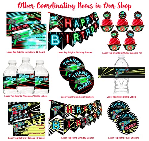 Laser Tag Happy Birthday Banner Pennant - Laser Tag Party Supplies - Laser Tag Decorations - Brights Banner