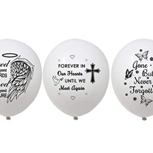 30 Biodegradable latex balloons for release to Celebrate life, Bereavement, Condolences, Funeral, Anniversary, Memorial services, Memory table, Ash Scatterings (White)