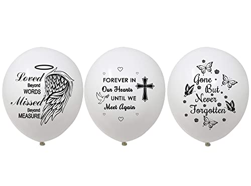 30 Biodegradable latex balloons for release to Celebrate life, Bereavement, Condolences, Funeral, Anniversary, Memorial services, Memory table, Ash Scatterings (White)