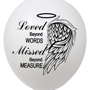 30 Biodegradable latex balloons for release to Celebrate life, Bereavement, Condolences, Funeral, Anniversary, Memorial services, Memory table, Ash Scatterings (White)