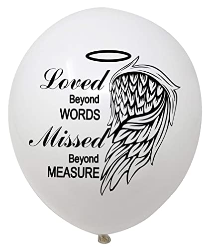 30 Biodegradable latex balloons for release to Celebrate life, Bereavement, Condolences, Funeral, Anniversary, Memorial services, Memory table, Ash Scatterings (White)