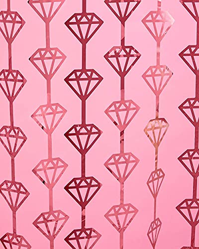 xo, Fetti Bachelorette Party Decorations Diamond Foil Curtain - Set of 2 | Rose Gold Bridal Shower Gift Backdrop, Bridesmaid Favors