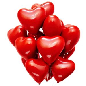 soochat heart latex balloons, valentine’s day balloons, red heart shaped balloons for valentine day wedding party decoration 30 pcs